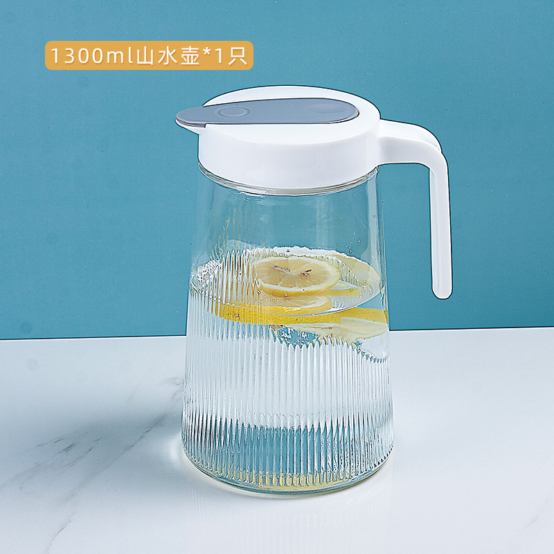 Cold Water Bottle Glass Kettle Large Capacity Teapot Home Use Set High Temperature Resistant Cold Boiled Water Cup Duckbill Landscape Pot