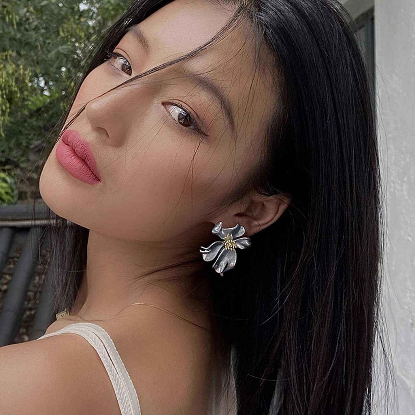 earrings jewelry retro stud earrings silver temperament entry lux earrings european and american exaggerated large flower earrings for women special-interest design