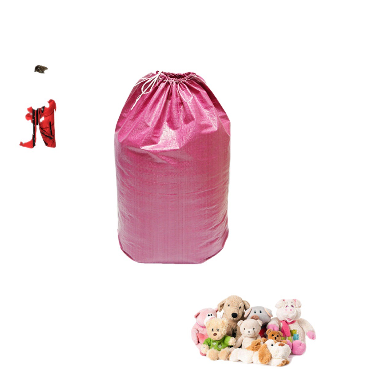 粉红色束口大编织袋搬家袋加厚蛇皮袋行李打包袋防水抽绳被子袋子