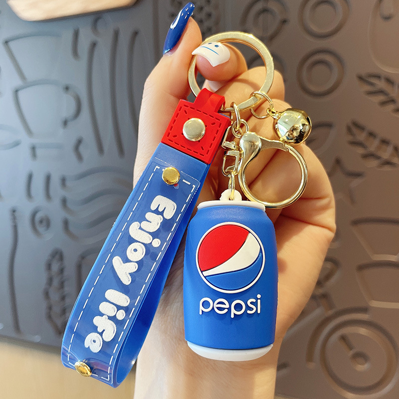 Cartoon Sprite Keychain Female Exquisite Starbucks Beverage Bottle Pendant Pepsi Car Key Chain Male Wholesale