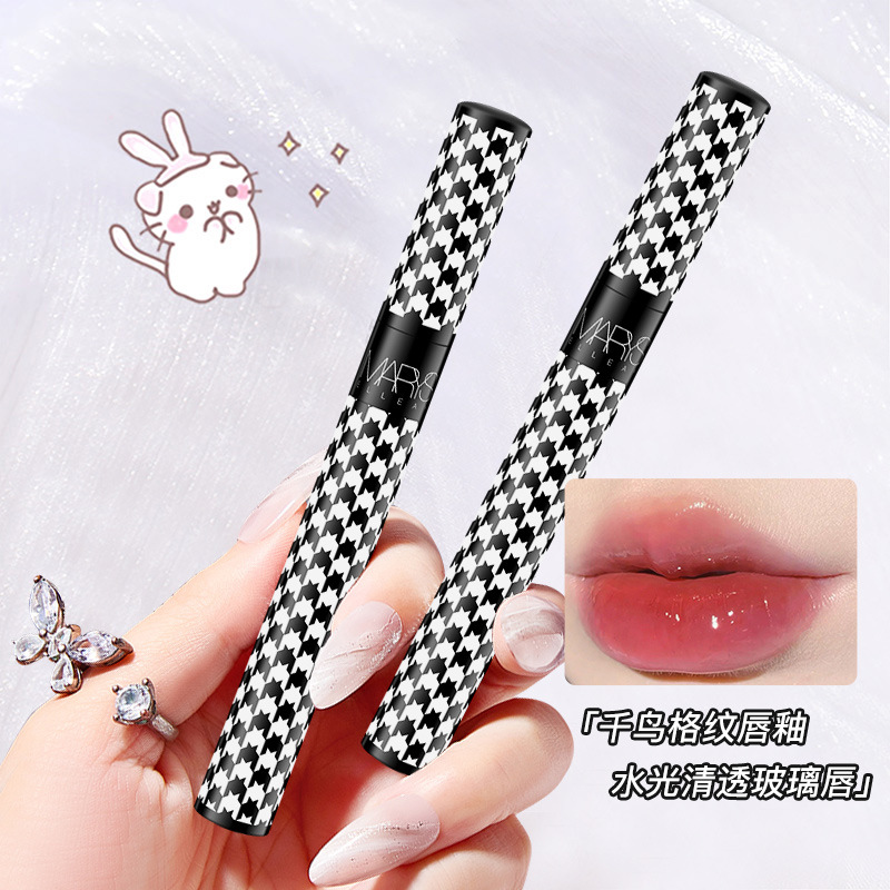 marys elleay玛丽伊丽镜面水光千鸟格爆款唇釉系奶橘色显白学生党