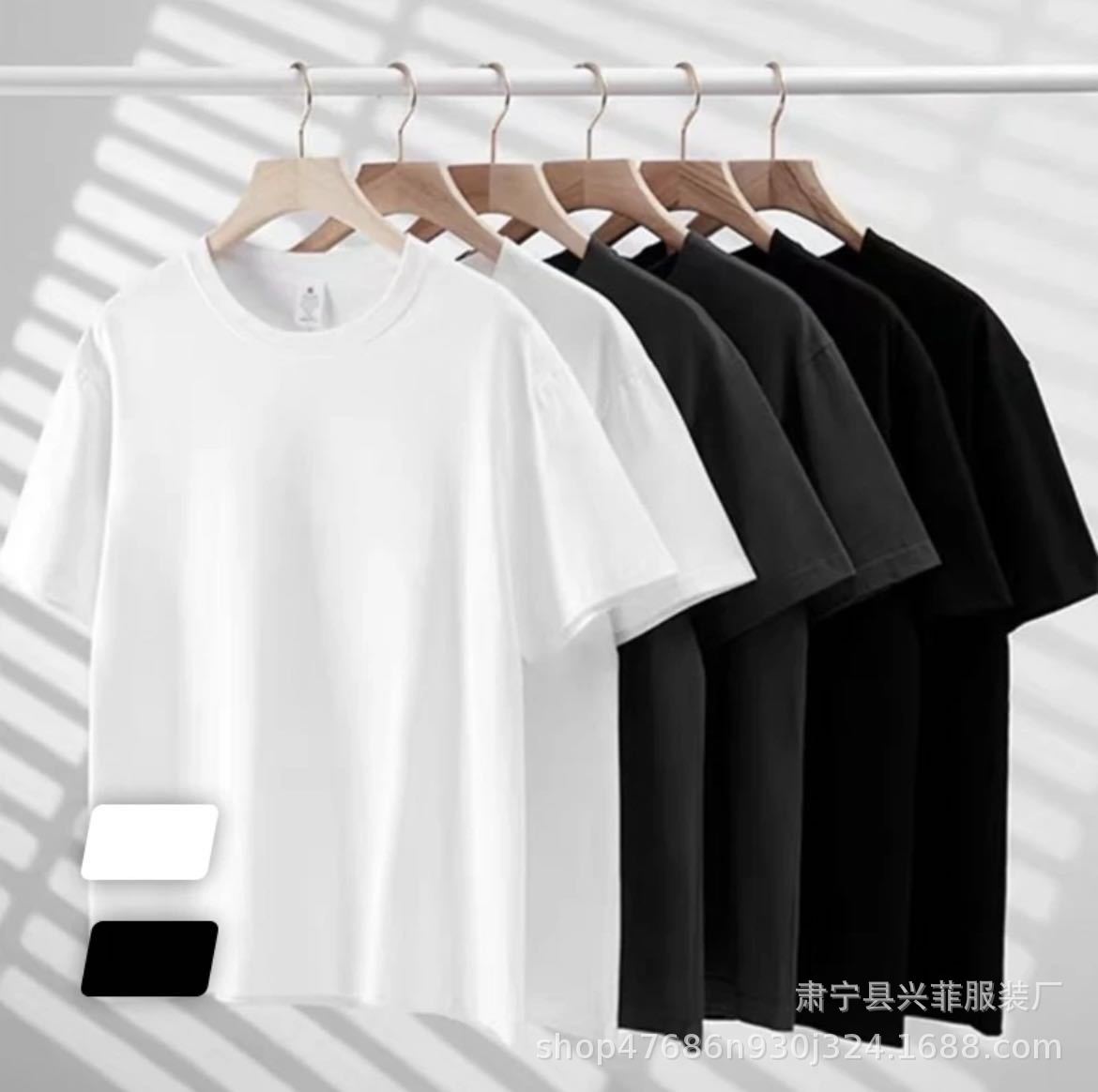 Wholesale Summer New Korean Style 180G Solid Color round Neck Men's and Women's Regular Cotton Short Sleeve T-shirt T-shirt Advertising Shirt