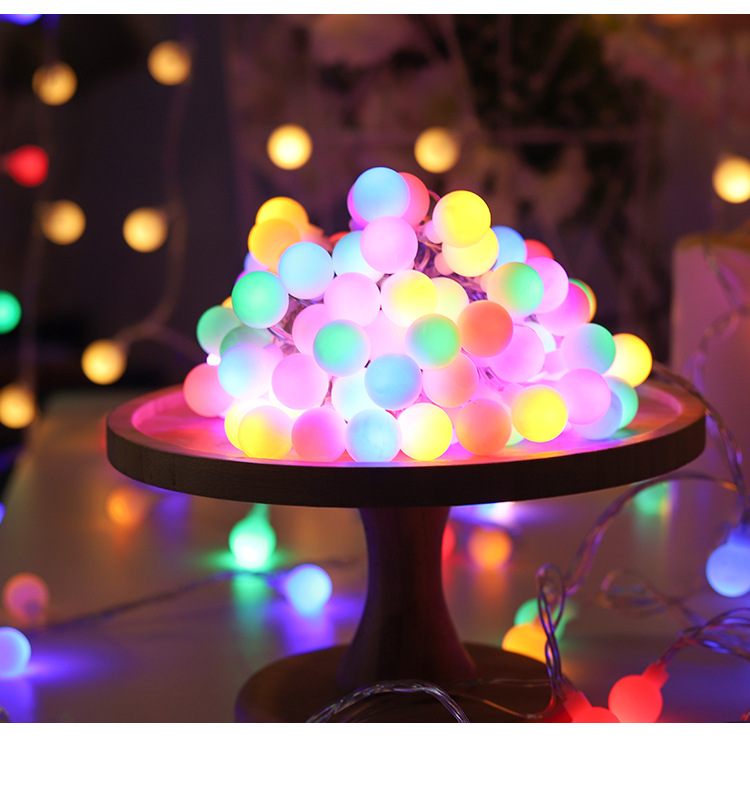 LED Lighting Chain Outdoor Camping Ambience Light Ball Light Solar Bubble Ball Lighting Chain Stall Tent Ornamental Festoon Lamp