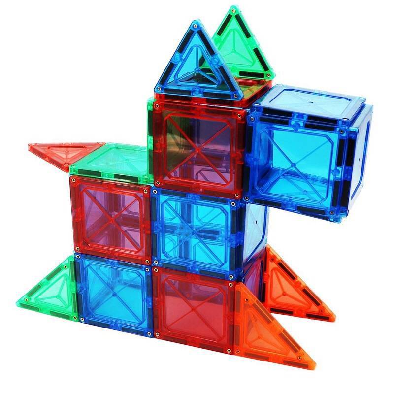 彩窗磁力片透明管道滚珠积木轨道磁力益智拼装玩具包邮