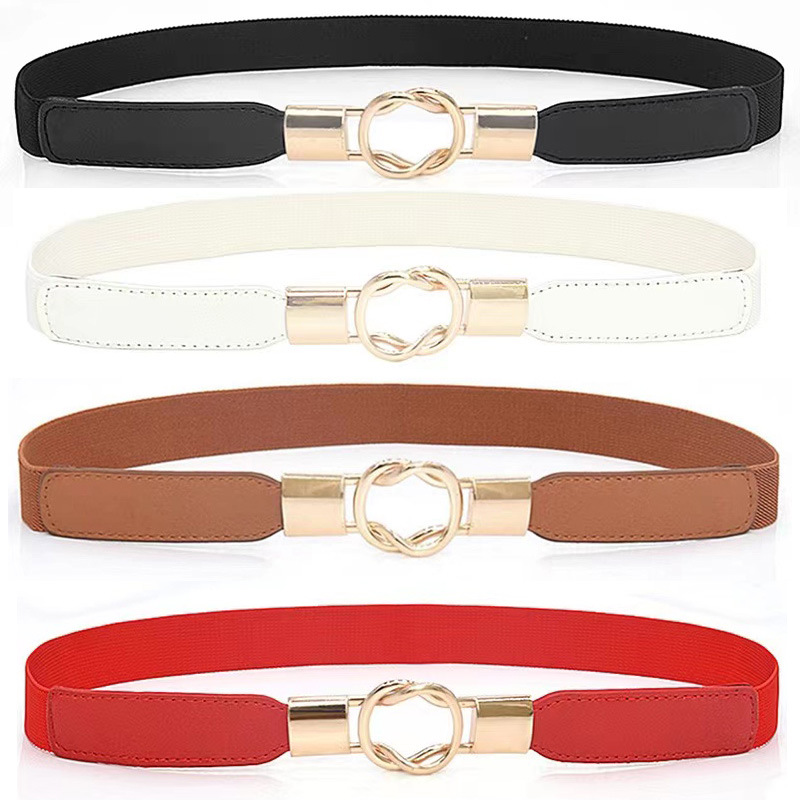 欧美女士时尚百搭松紧窄腰封装饰连衣裙毛衣细腰带韩版女士腰带细