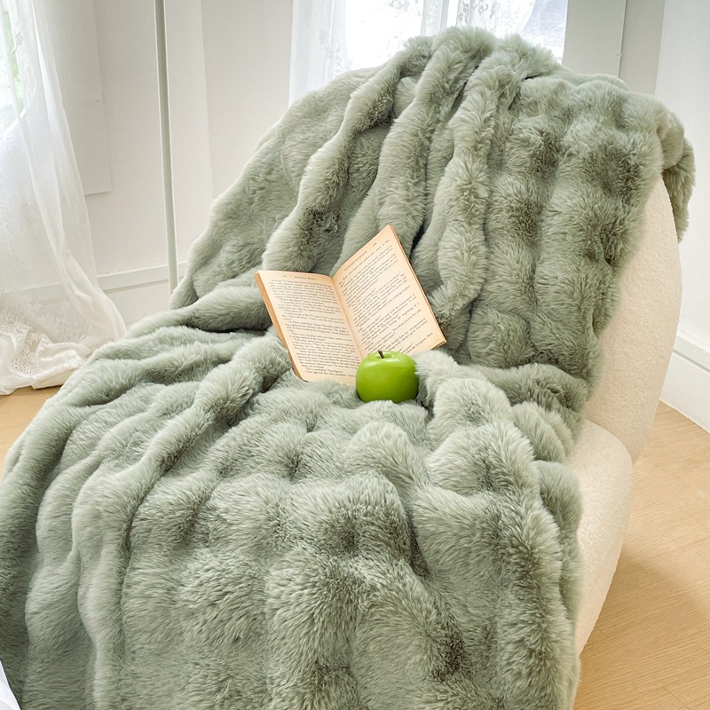 Winter Thickening plus Size Dehaired Angora Blanket High Sense Office Nap Blanket Sofa Blanket Blanket Wholesale Group Purchase