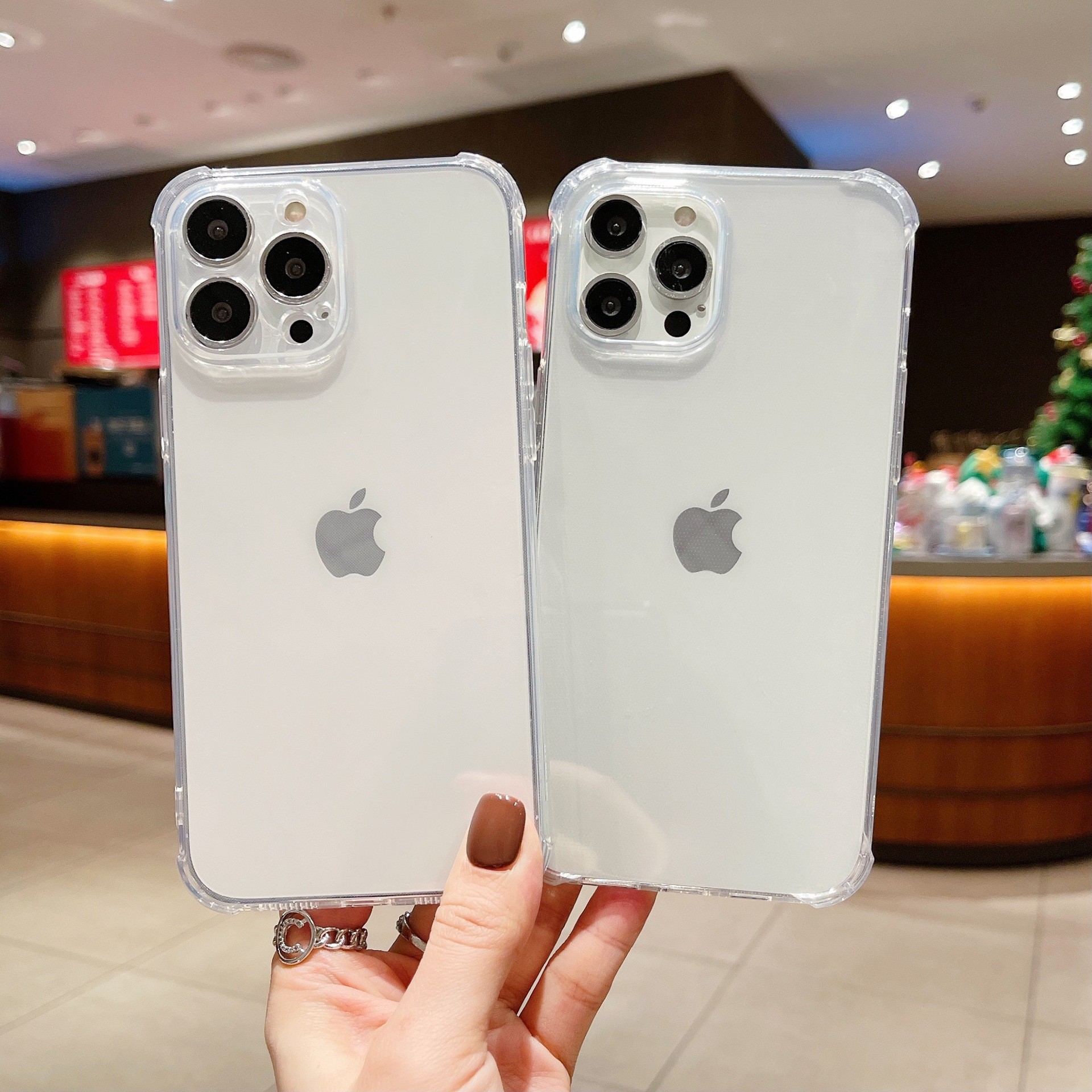 适用iphone12pro手机壳苹果13硅胶四角气囊xs透明防摔11/xr7p软套