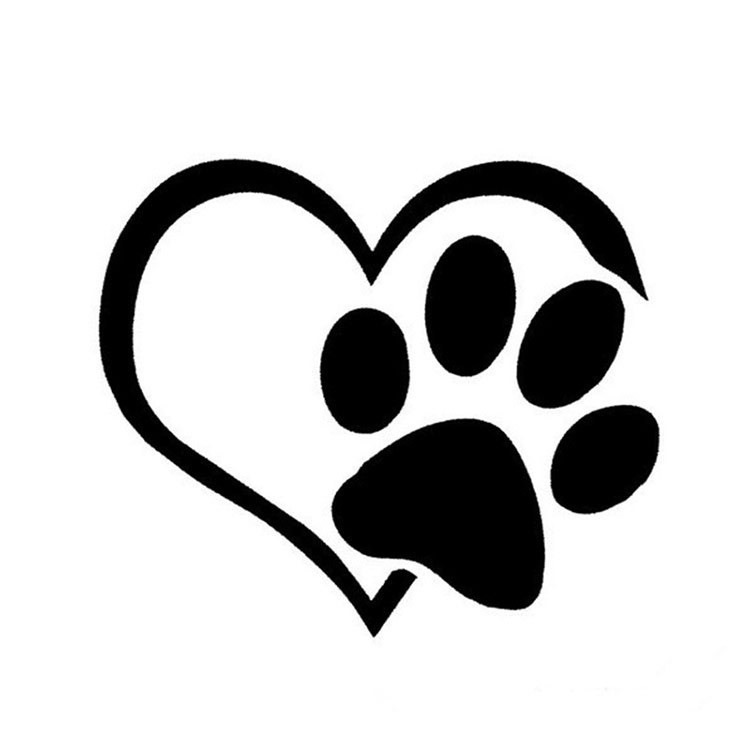 速卖通狗狗脚印车贴反光爱心脚印车贴heart paw vinyl decal爆款