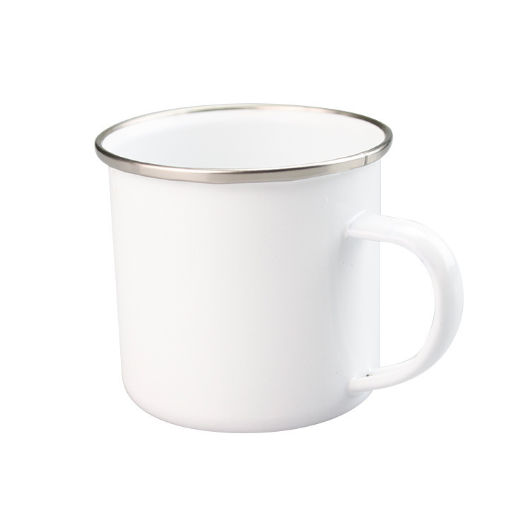 Enamelled Cup Thermal Transfer Printing Enamelled Cup Coated Enamelled Cup Stainless Steel Edging Enamelled Cup