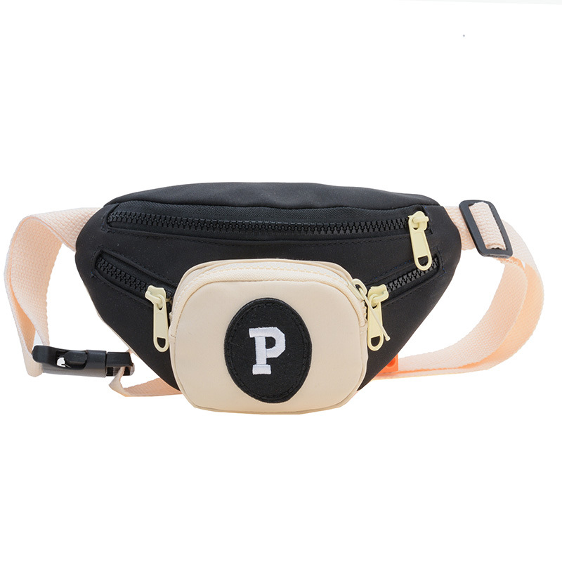 2023 Winter New Children's Bags Fashion Letters Boys and Girls Canvas Waist Bag Shoulder Crossbody Casual Storage Chest Bag