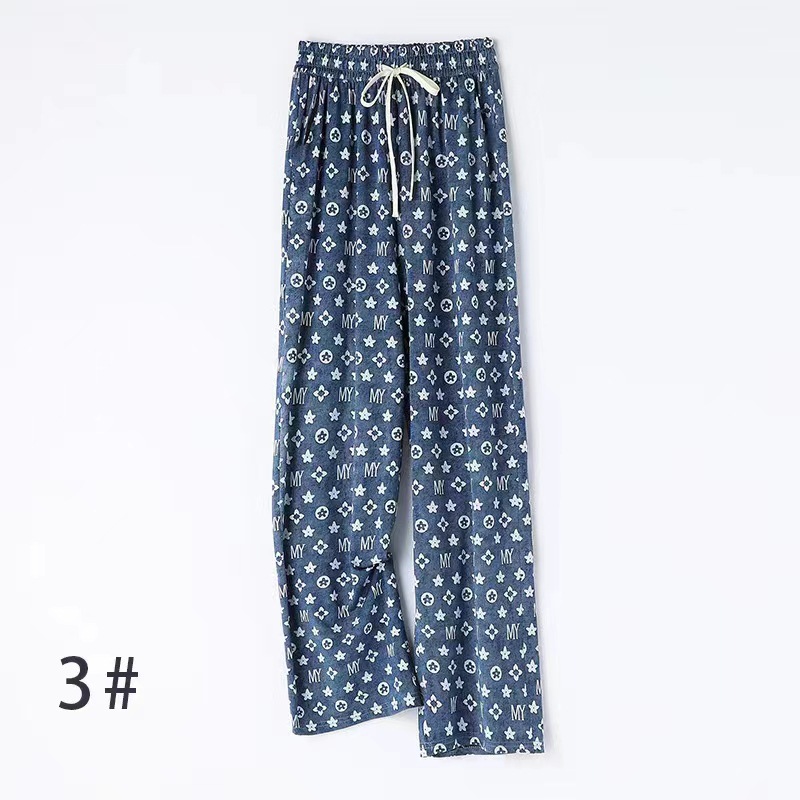 Korean Style Ice Silk Denim Narrow Wide-Leg Pants Women's Summer Cool Pants High Waist Straight Loose Slimming and Fashionable Casual Pants