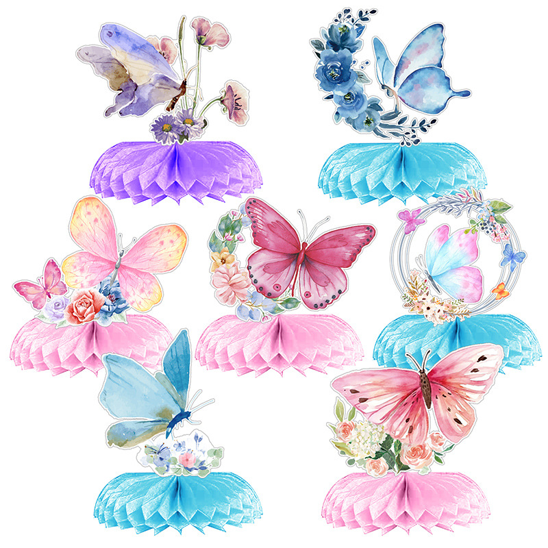 Butterfly Theme Birthday Party Decoration Supplies Birthday Honeycomb Decoration Table Decorative Ornament Party Honeycomb Decoration