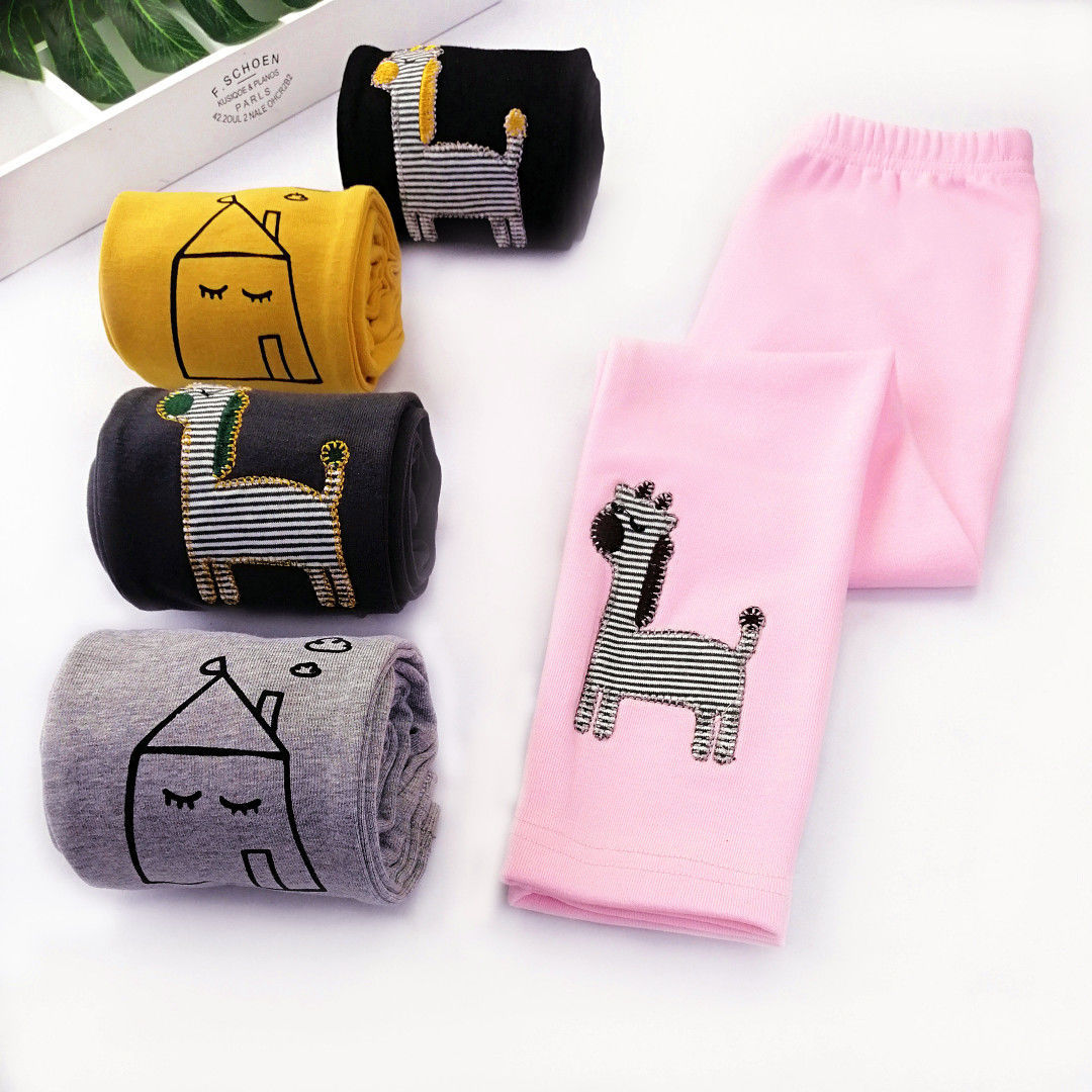 女童打底裤春秋款女宝宝裤子修身弹力中小童儿童炸街卡通体型童裤