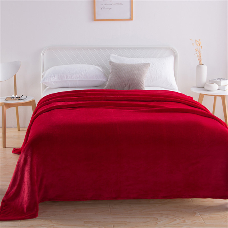 Blanket Flannel Bed Sheet Flannel Casual Four Seasons Gift Blanket Solid Color Coral Fleece Blanket Wholesale and Retail Logo