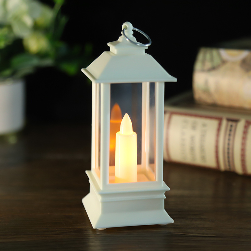 Exclusive for Cross-Border Retro Square Top Small Wind Light LED Luminous Candle Christmas Halloween Scene Layout Ambience Light