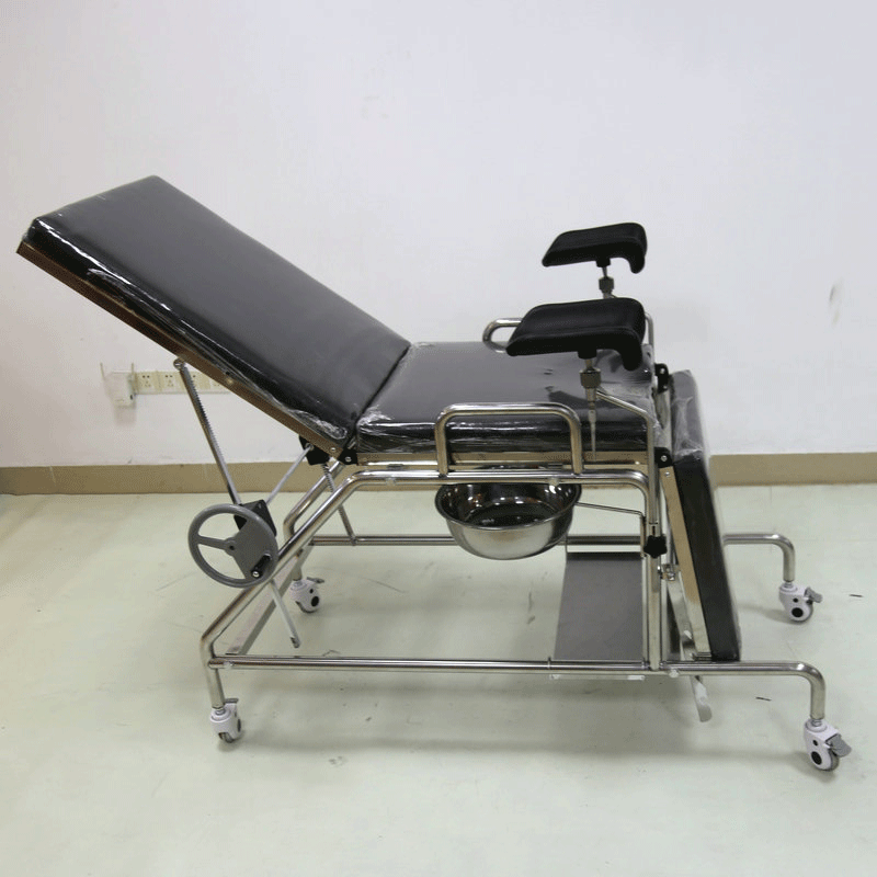 妇检床医院多功能诊察产床加厚不锈钢诊查圆管冲洗手术检查床带轮