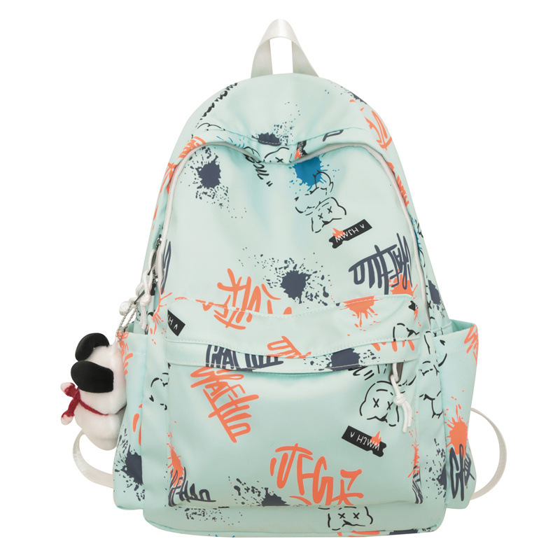 Cute Japanese Style Niche Design Versatile Schoolbag New Printed Graffiti Student Backpack Lightweight Campus Backpack