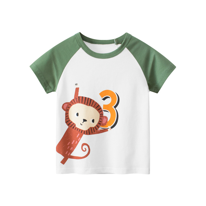27Kids Korean Style Children's Clothing 2024 Summer New Boys' Short-Sleeved T-shirt Children's Clothing Baby Bottoming Shirt Wholesale