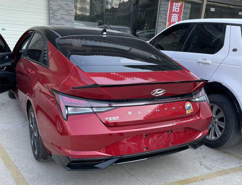 适用于21款现代伊兰特改装尾翼 原厂高配小压翼免打孔汽车外观件