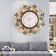 欧式轻奢珐琅彩蝴蝶时钟挂钟客厅高级感装饰挂墙家用创意简约时钟