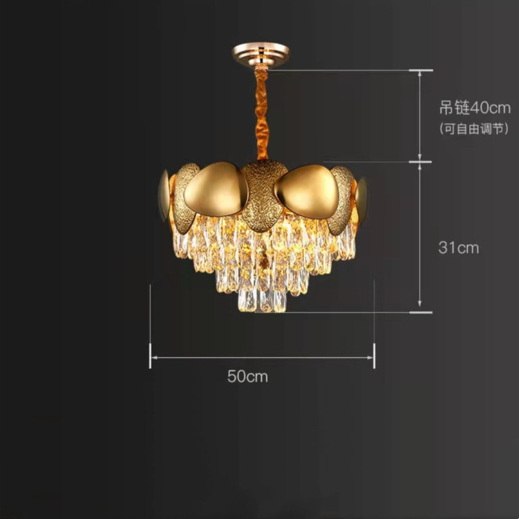 Post-Modern Light Luxury Chandelier Lamp in the Living Room Simple Stainless Steel Fashion Trending Bedroom Light Designer Creative Crystal Lamp