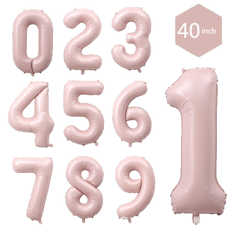 40-Inch Digital Aluminum Balloon Olive Green Baby Powder Birthday Party Photo Props Layout Decorative Gift Wholesale