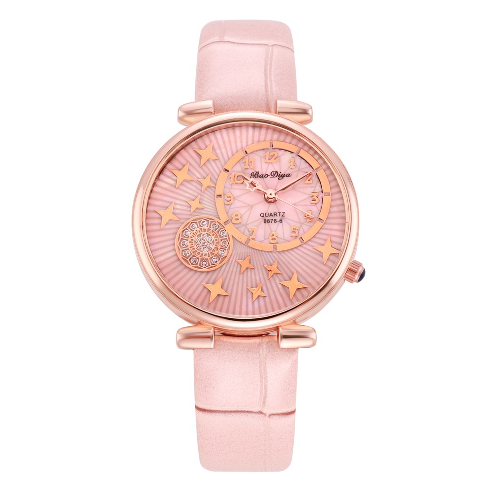 Pinduoduo Versatile New Creative Fashion Starry Sky Xiaoyue Kong Quartz Watch Simple Belt Women's Watch