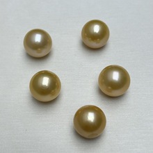 13-14mm淡水金珠优化 近正圆强光微瑕 诸暨淡水珍珠裸珠散珠批发