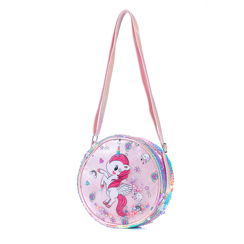 New Sequined Unicorn Crossbody Bag GREAT Rainbow Glitter Waist Bag Children Student Girl Cartoon Shoulder Bag