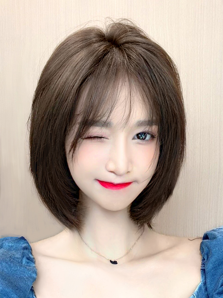 假发女短发适合全头套圆脸全真发发型发套夏季波波头