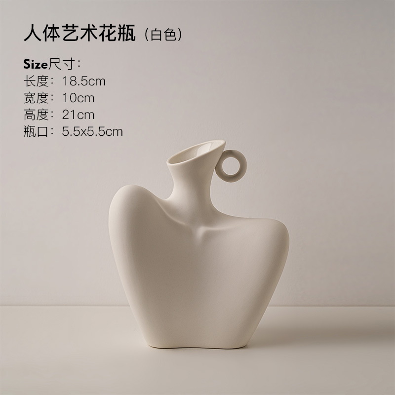 Beihanmei Creative Ins Body Vase Ceramic Living Room Entrance Home Decoration Art Decoration Cross-Border Wholesale