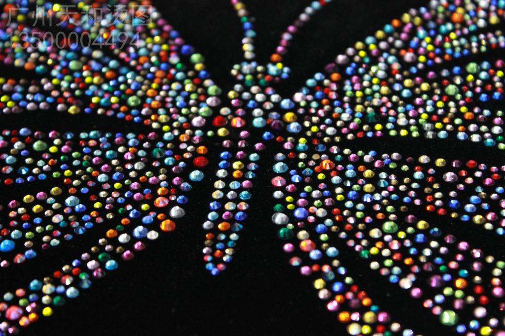 制大图案休闲女装新款蝴蝶烫钻烫图卡通3d立体烫钻图案品牌logo烫钻贴