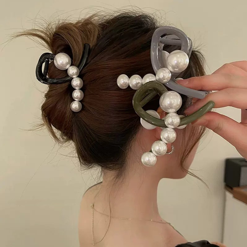 Very Good ~ Ins Simple Grip Female 2023 New Pearl Hairpin Headdress Temperament Shark Clip High-End Sense