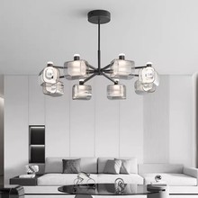意式极简客厅吊灯现代简约北欧设计师全铜玻璃卧室餐厅创意灯具