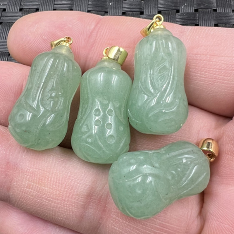 玉石挂件优化东陵玉白菜挂件石英岩玉立体白菜吊坠玉白菜项链坠