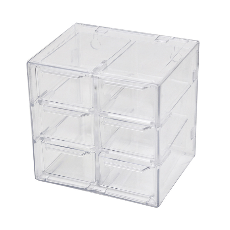 Transparent Jiugong Grid Six Palaces Dustproof Drawer Storage Box Stationery Jewelry 12 Palace Grid Cosmetic Storage Student