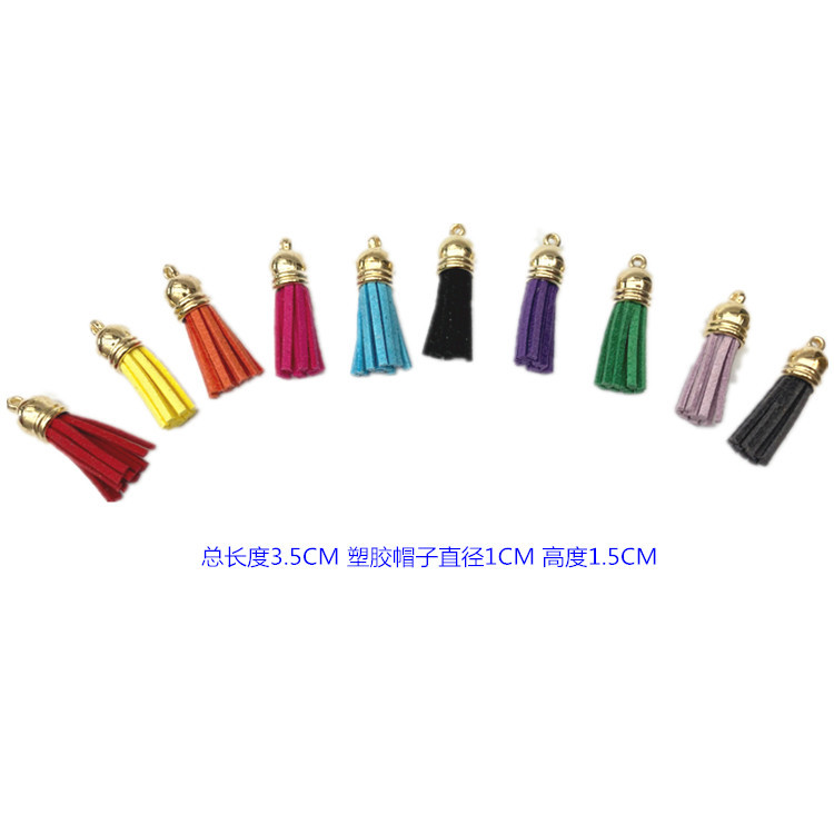 Factory in Stock 3.5cm Korean Velvet Tassel Bag Ornaments Diy Colorful Mixed Color Tassel Tassel Decorative Pendant