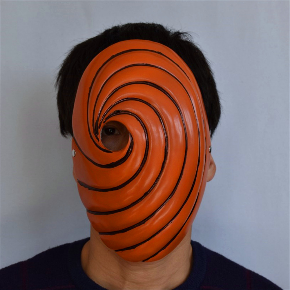 火影忍者面具狐忍面罩乳胶头套公漩涡鸣人脸谱宇智波带土阿飞斑晓