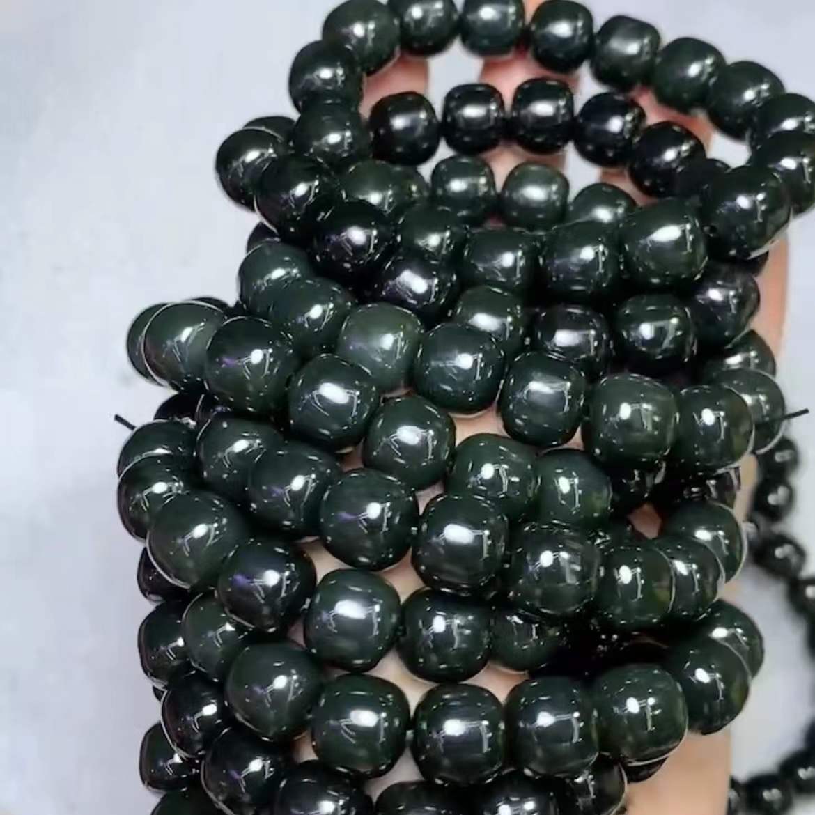 天然和田玉塔青料老型手串手链 料质细腻油润无杂无裂厂家直批