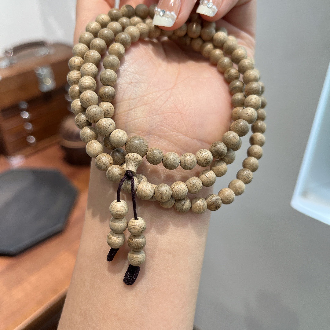 天然马来沉香手链108颗佛珠男女情侣手链本命年多圈念珠手串-阿里巴巴