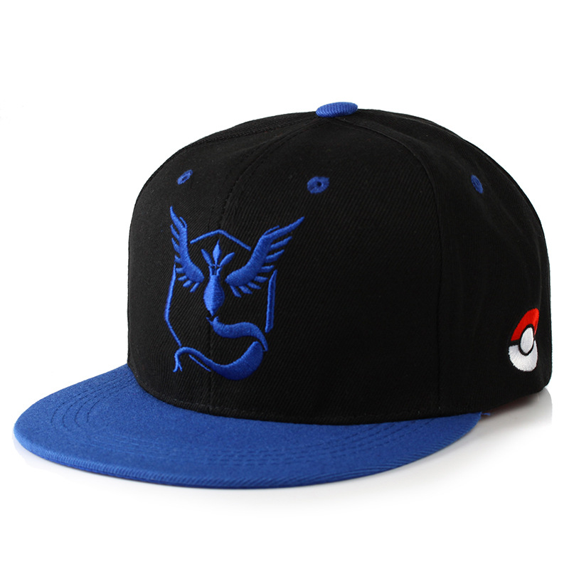 Cross-Border Moltres Embroidery Hip Hop Hat Cartoon Animation Baseball Cap Flat-Brimmed Cap Monster Lightning Frozen Bird Sun Hat