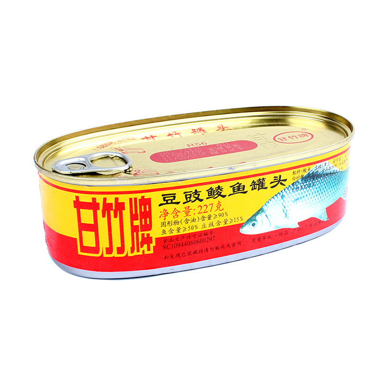 甘竹牌豆豉鳞鱼罐头227g*4罐即食海鲜鱼干鱼肉熟食下饭菜广东特产