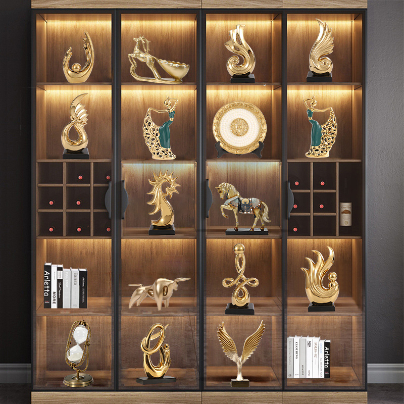 客厅高端高档轻奢大气上档次摆件展示柜家居酒柜上摆的装饰品玄关