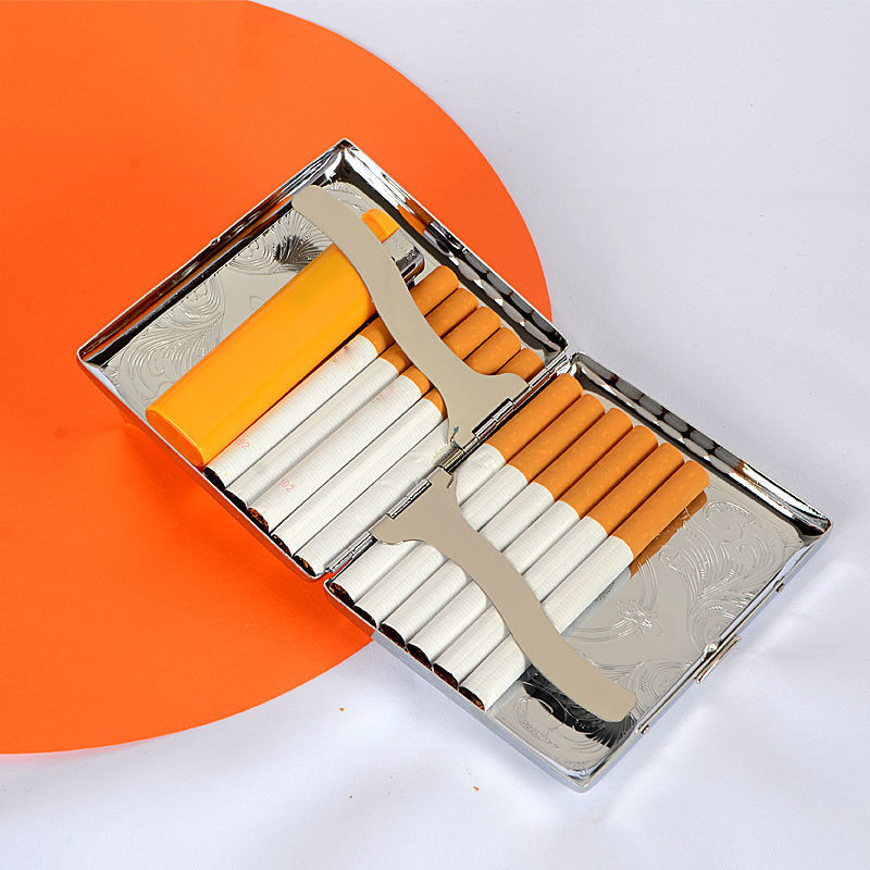 烟套盒烟壳20支装学生烟器烟合全金属男士装烟加长版