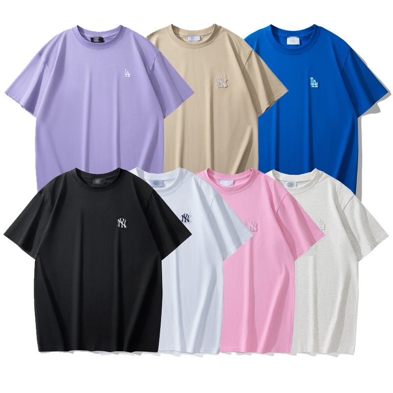 潮牌mlb24ss高质量新款经典ny纯色刺绣t恤简约风男女同款短袖