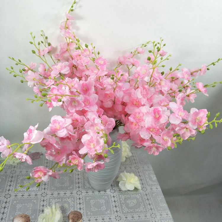 家居装饰叉蕙兰插花植物批发手工花厂家花7大红浅粉色浅紫色绢花