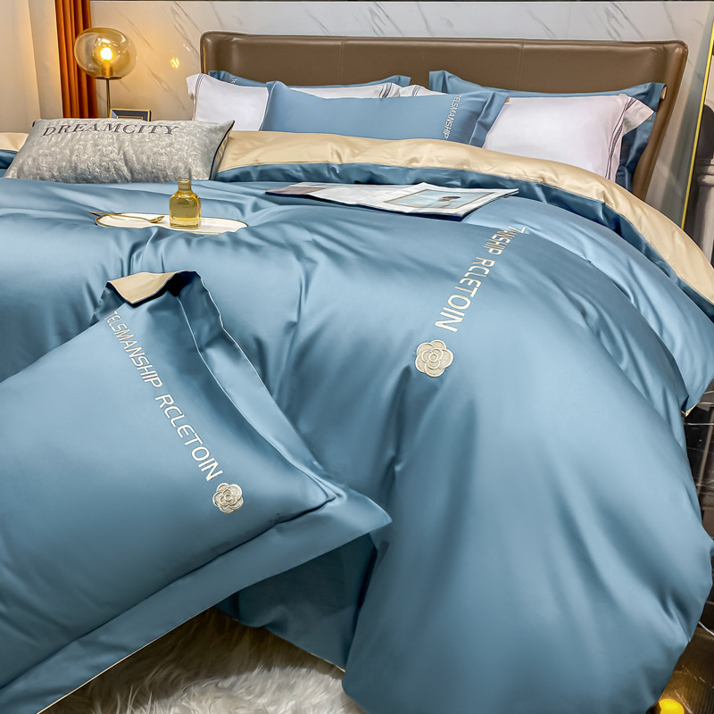 Show off Mercury Home Textile High-Grade Cotton Thickened Brushed Three Or Four-Piece Dormitory Cotton Bedding Four-Piece Set