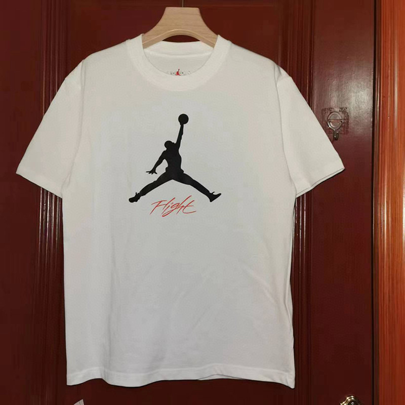 一件代发 aj乔丹飞人2024夏季 休闲基础短袖 男女同款 情侣 t恤