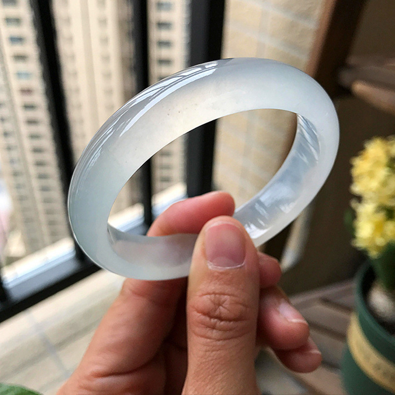 白月光翡翠手镯天然缅甸老坑冰种翡翠玉镯正圈水润贵妃镯女送礼物