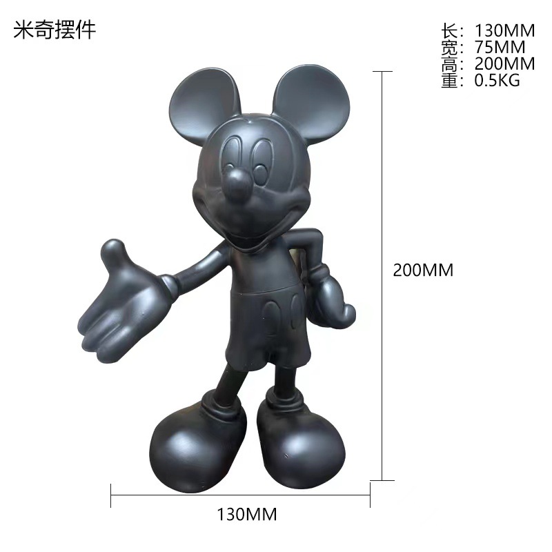 Electroplating Welcome Mickey Crafts Decoration Living Room Entrance TV Cabinet Desktop Cartoon Figurine Garage Kits Ornament Furnishing